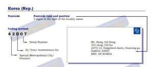 How to write korean address ? - Namhan South Korea